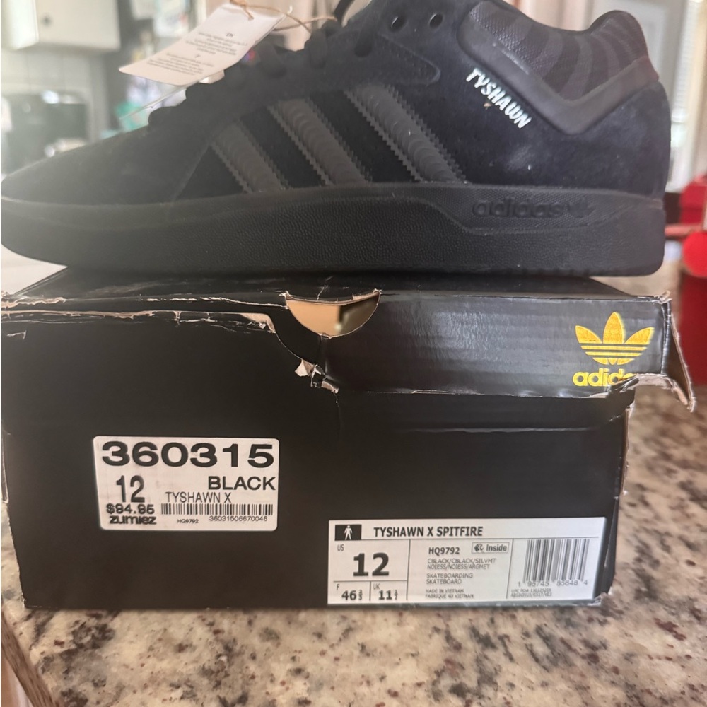Adidas Tyshawn X Spitfire Black Skate Shoes